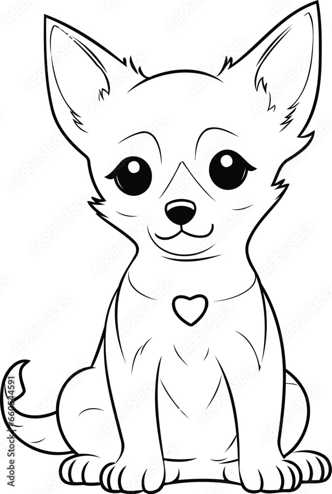Cute cartoon chihuahua. Vector illustration on white background.