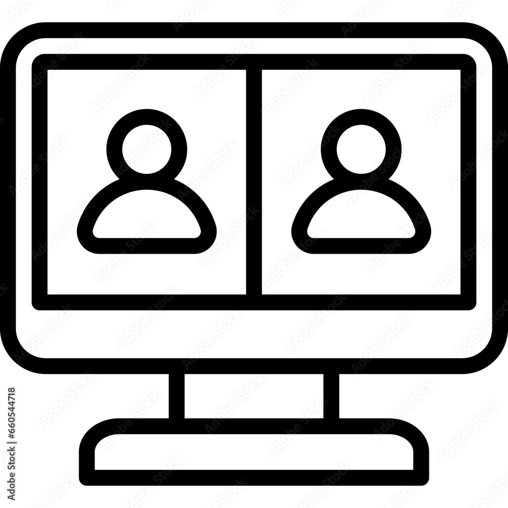 Online Meeting Outline Icon Online Meeting Outline Icon