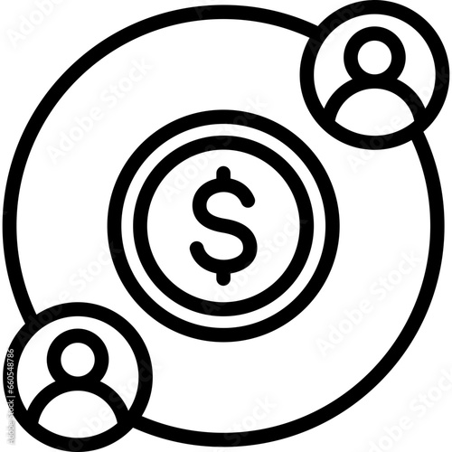 Cash Flow Outline Icon