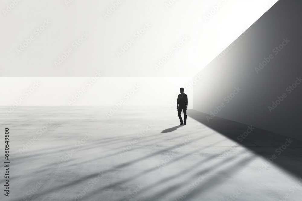 Prisoner walking free on Human Rights Day background with empty space for text Prisoner walking free on Human Rights Day background with empty space for text