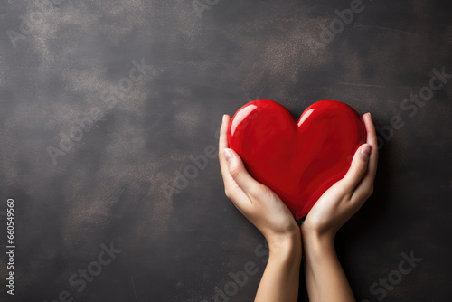 Hands forming heart symbol for Human Rights Day background with empty space for text 