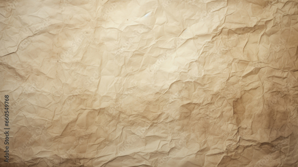Fototapeta premium A light beige crumpled paper HD texture background Highly Detailed