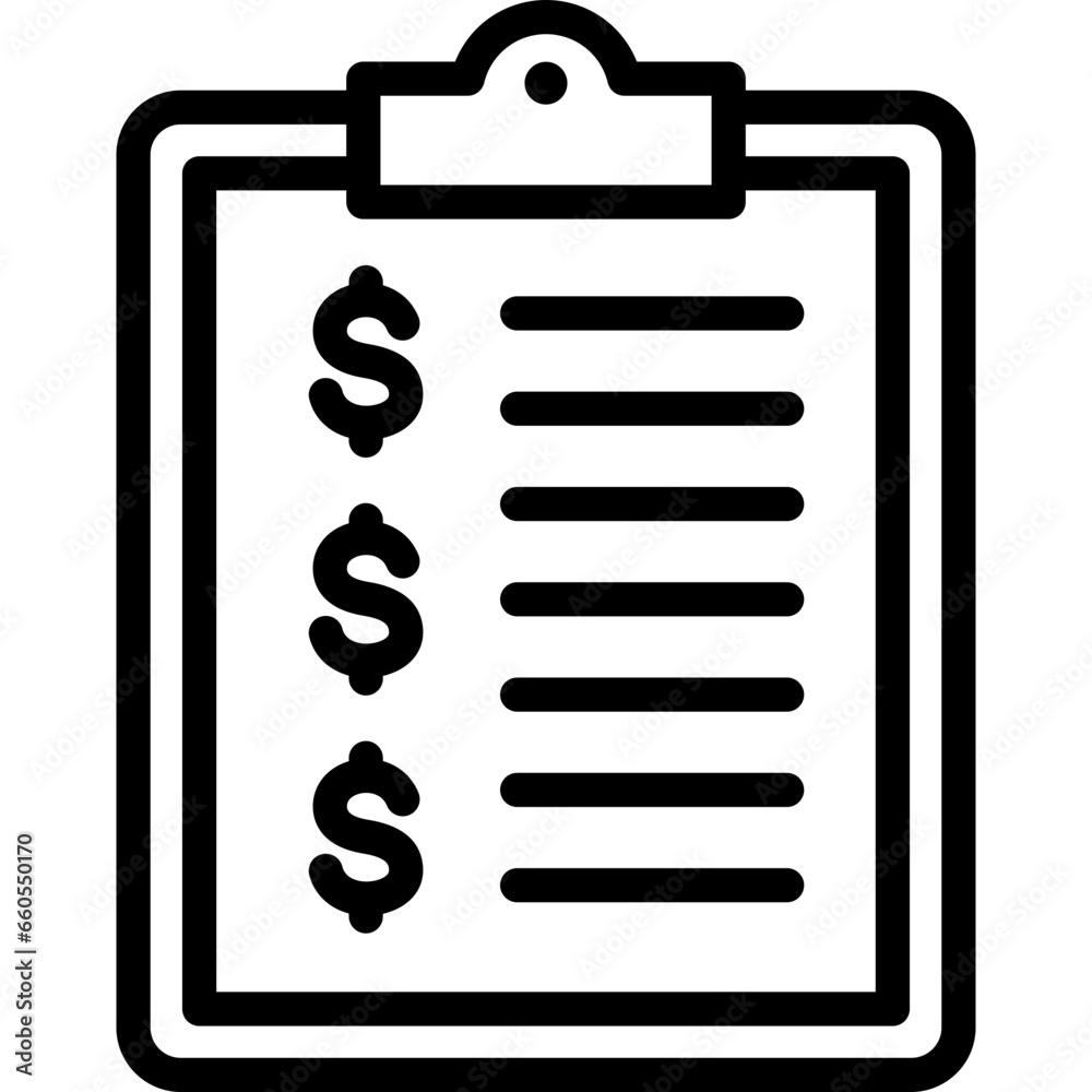 Cost Outline Icon Cost Outline Icon