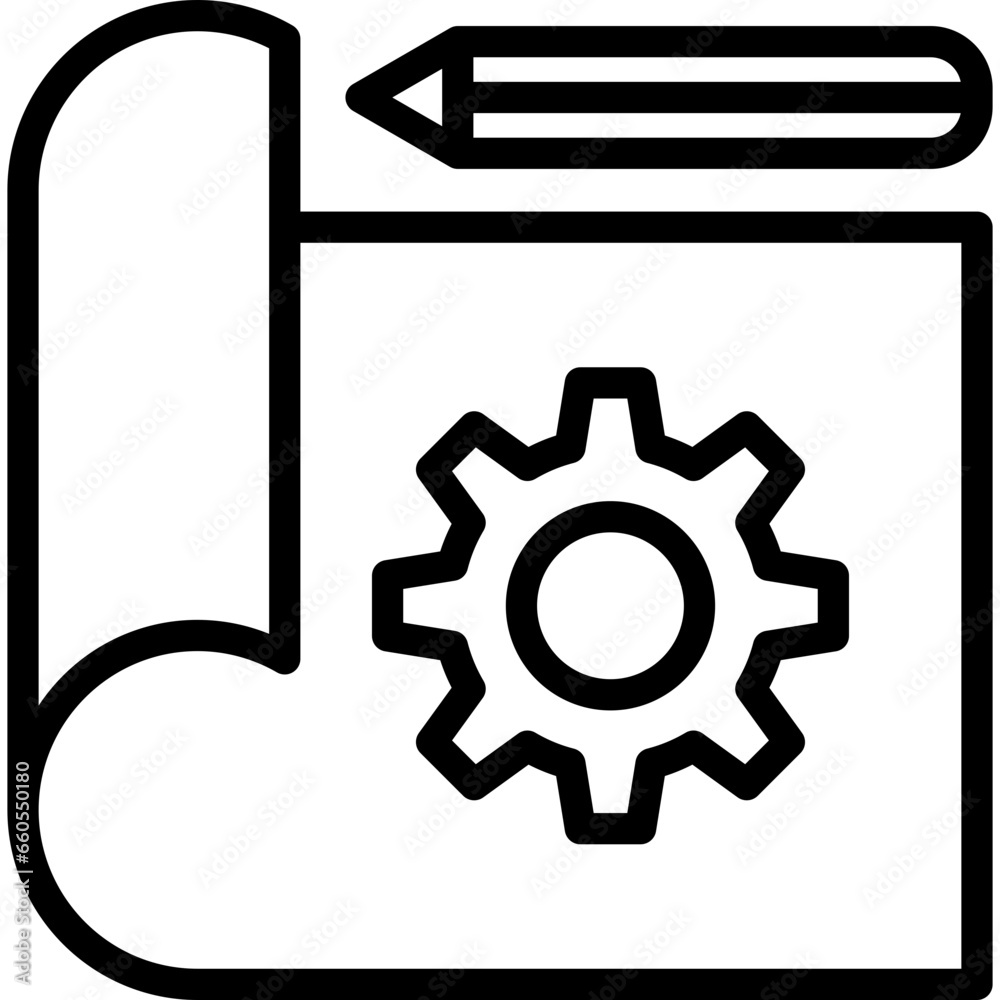 Blueprint Outline Icon Blueprint Outline Icon