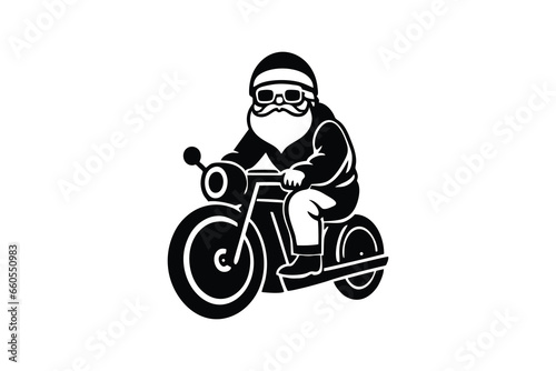 santa claus riding motorcycle photo