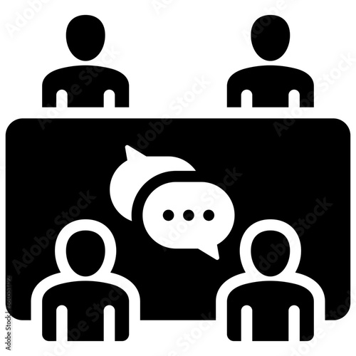 Meeting Glyph Icon