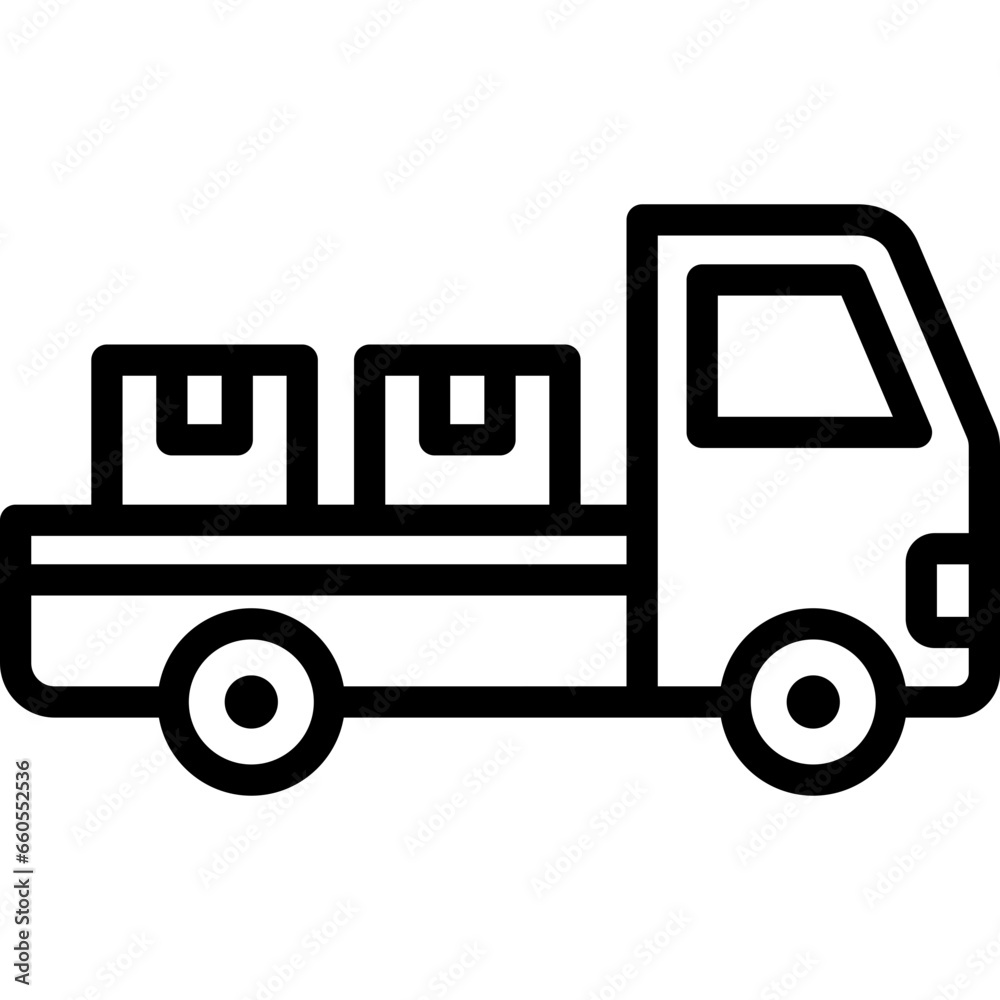 Cargo Truck Outline Icon