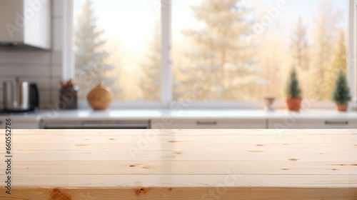 blank table blur kitchen background chrismas © Ch4r_muro