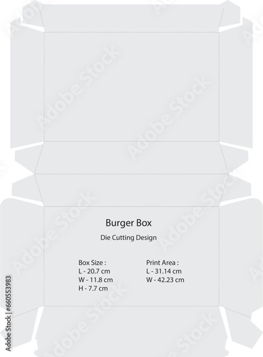 Die cutting design of food box