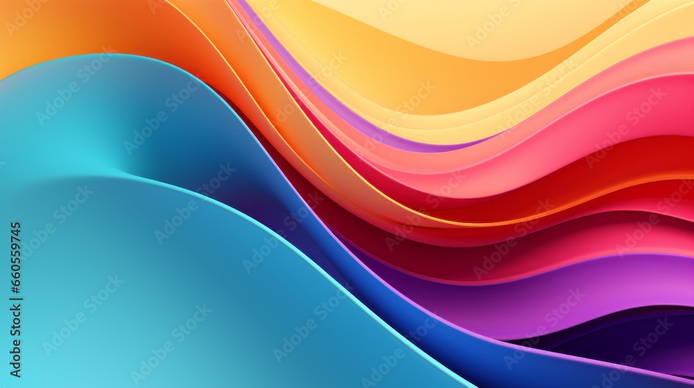 Fototapeta premium 3D Abstract colorful wave Background