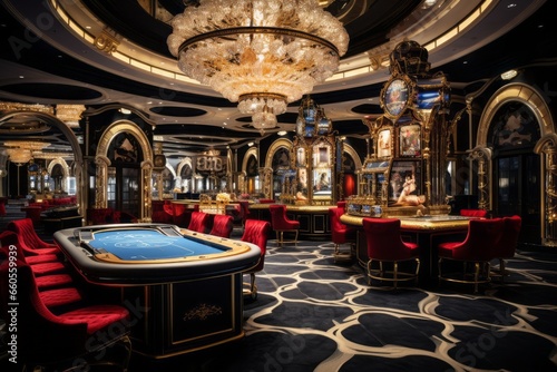 Interior of Luxury and elegant casino © Nattawat