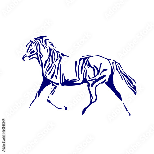 line sketch of a horse as an element for making organizational or company logos  emblems and activity symbols