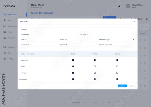 User Management, Users Roles, Role Permissions and Profile Administration CMS App Ui Kit Template