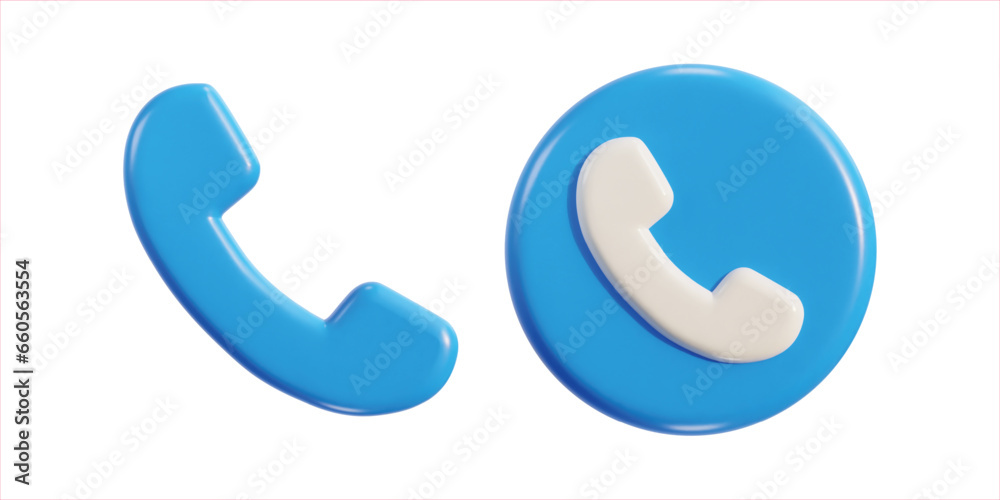 phone handset icon set 3d render phone handset icon set 3d render