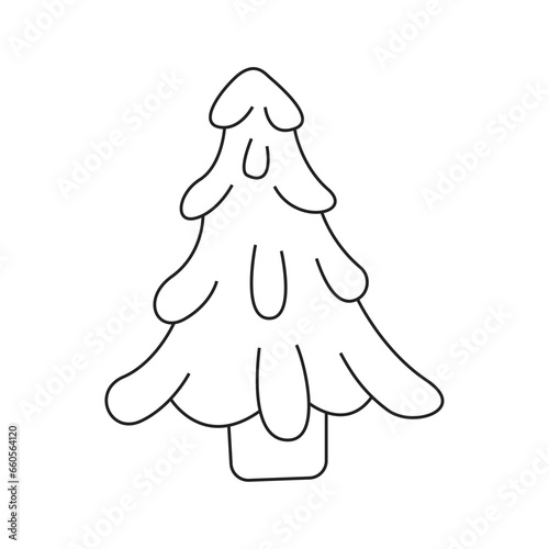 Hand drawn vector illustration of spruce.