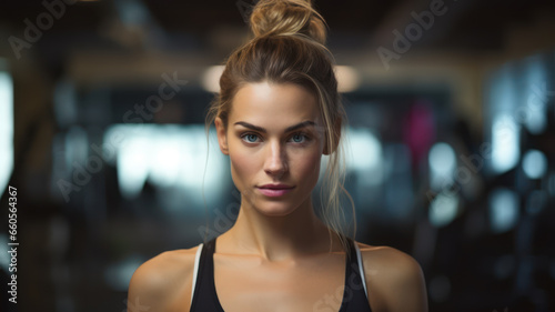 Fit and Healthy: Woman Working Out in Fitness Center