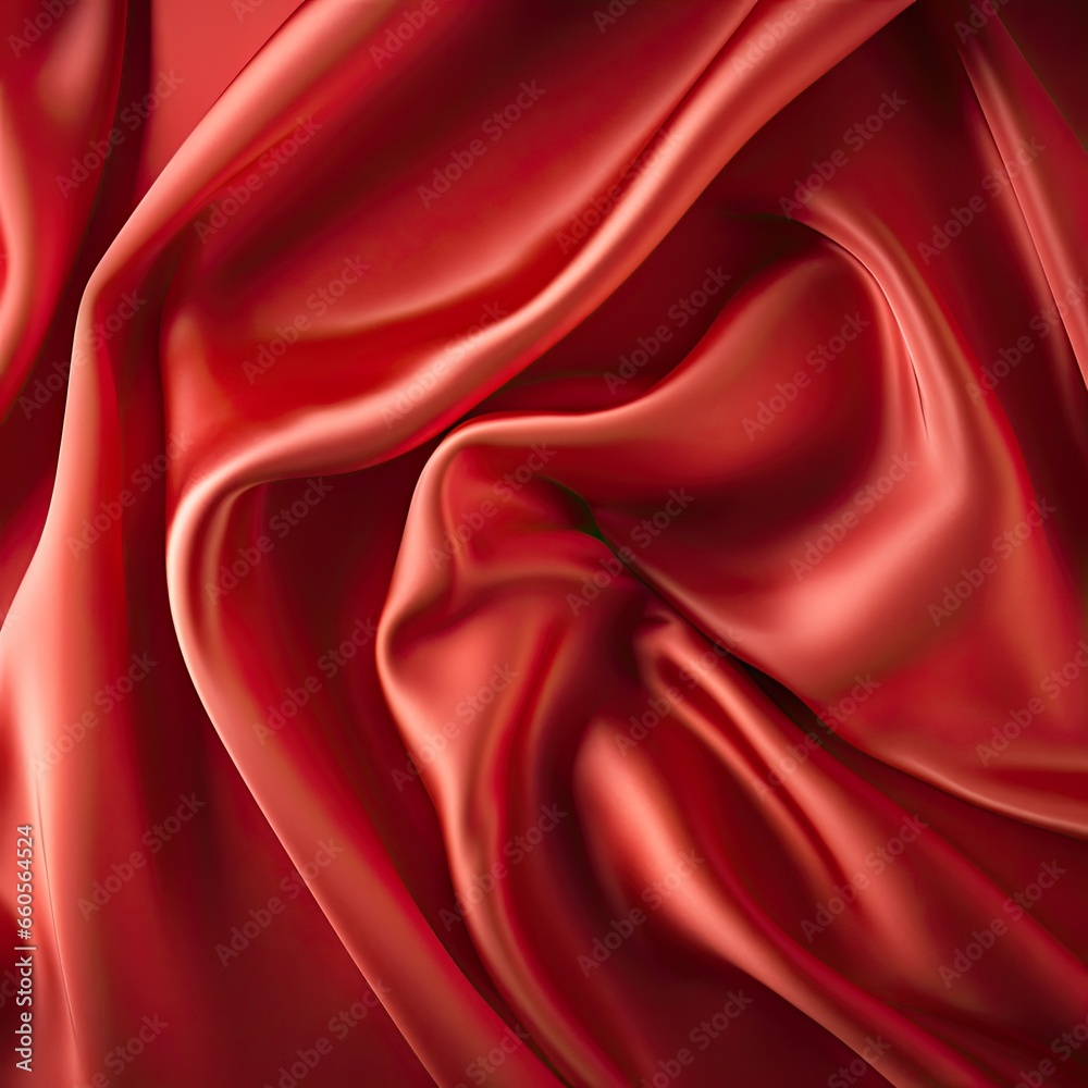 Obraz premium red satin background - generative ai