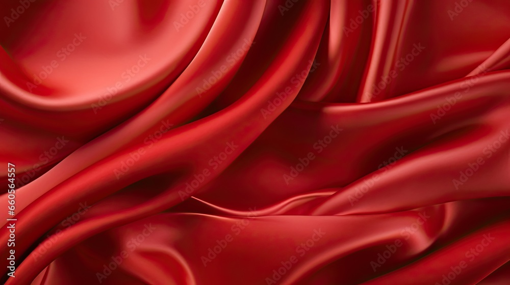 Obraz premium red satin background - generative ai
