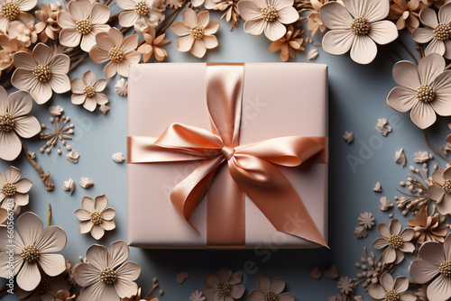 Giftbox with Floral Design: A Decorative Background for Your Next Project
