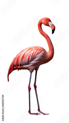 flamingo. Isolated on Transparent background.