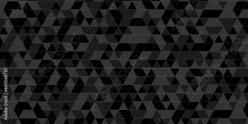 Abstract seamless square black and gray wall structure cube mosaic tile background. Abstract geometric pattern gray and black Polygon Mosaic triangle Background, business and corporate background. 
