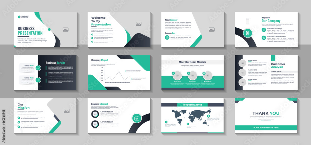 Business presentation template, Elements of infographics for presentation templates - obrazy, fototapety, plakaty 