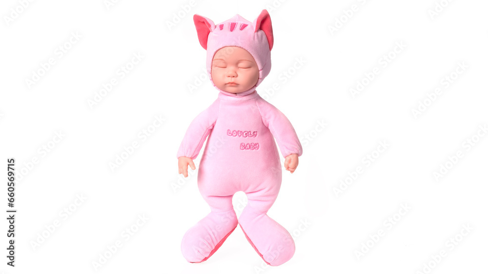 New born doll isolated on white background. New born doll isolated on white background.
