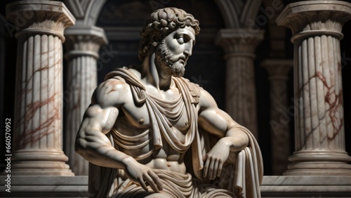 the bust of a statue depicting the Latin poet Orazio Flacco photo