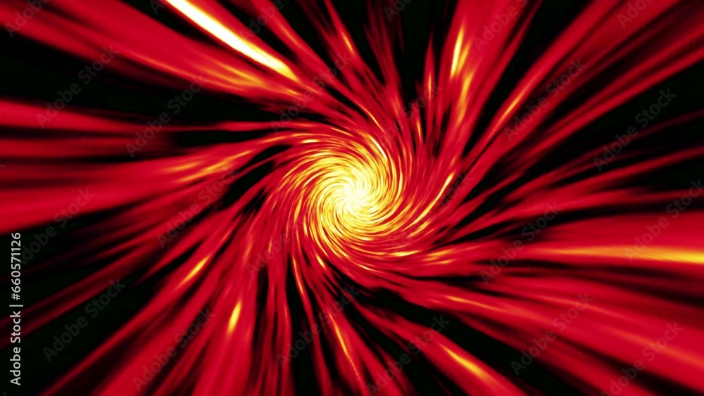 Obraz premium Fire Abstract Science technology sci-fi Energy hyperspace tunnel with flame effect, abstract background. Fantasy light banner. 3d rendering 4k
