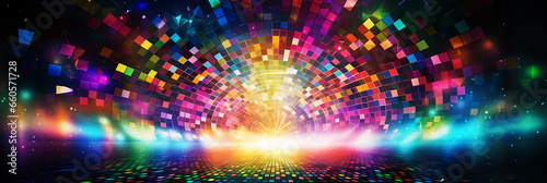 DISCO COLORFUL BACKGROUND, ABSTRACT ILLUSTRATION, HORIZONTAL IMAGE. image created by legal AI