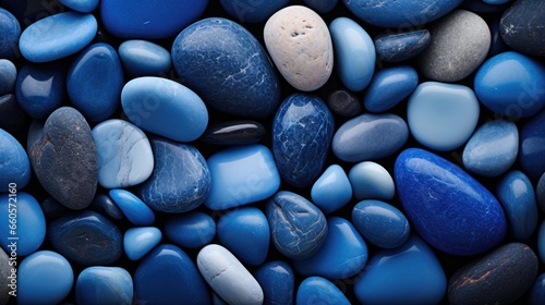 navy blue, blue beautiful pebbles, medium shapes, generative ai