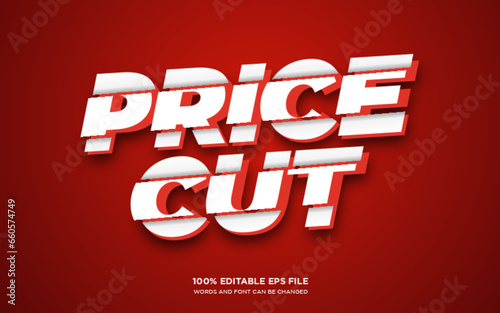 Price Cut 3d editable text style effect