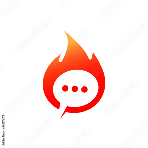 Fire chat logo symbol icon