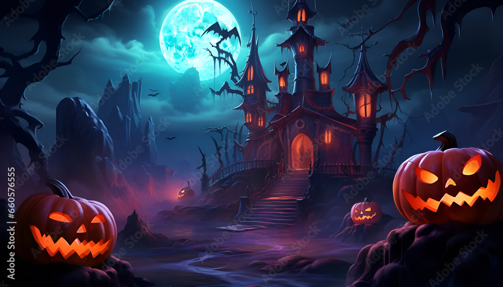 halloween background with pumpkin