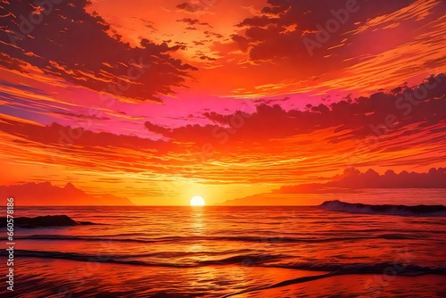 sunset in the sea