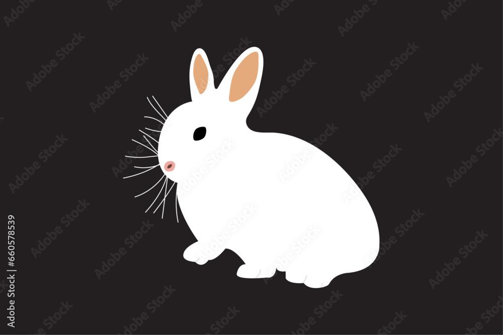 White Rabbit symbol of 2023 Chinese New Year. Vector 3d illustration. New Year's greeting card with rabbit, the Chinese, or Japanese zodiac sign for 2023. White Rabbit symbol of 2023 Chinese New Year. Vector 3d illustration. New Year's greeting card with rabbit, the Chinese, or Japanese zodiac sign for 2023.