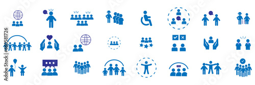 Business administration icons set. HR Icons Presentation symbols collection.