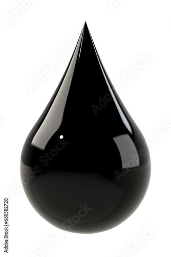 Black drop. Petroleum oil drop, paint or black ink. Png clipart isolated on transparent background photo