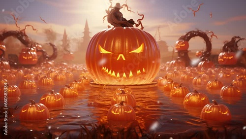 halloween background with pumpkins