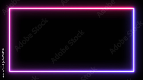 Abstract blue and purple glowing color blank rectangle geometric shape