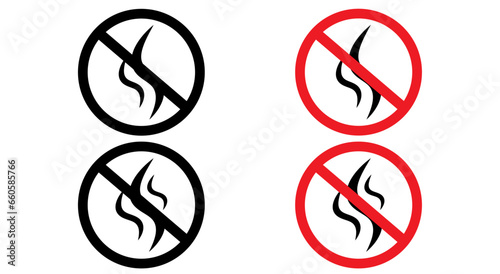 Stop the bad smell of icons. Forbidden flavors vector icon symbol. Vector illustration