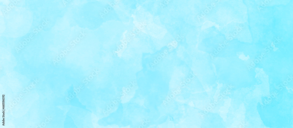 Hand painted abstract soft sky blue watercolor sky and clouds, Watercolor illustration art marble painting abstract blue color texture, Stain artistic vector used as being an element, design and card.