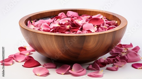 Generative AI. Bowl with water and petals