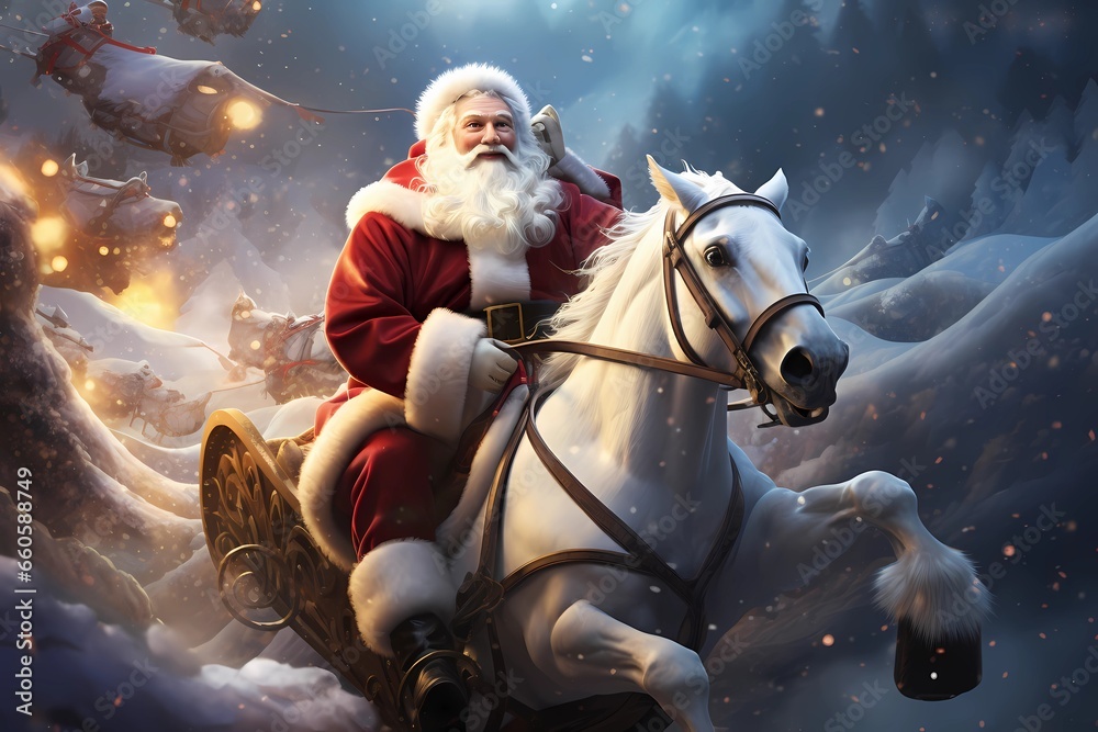 Santa Claus on a horse