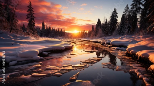Winter Sunset - beautiful stock photo © 4kclips