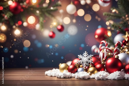 Christmas background with christmas decorations for wishes,social media posts