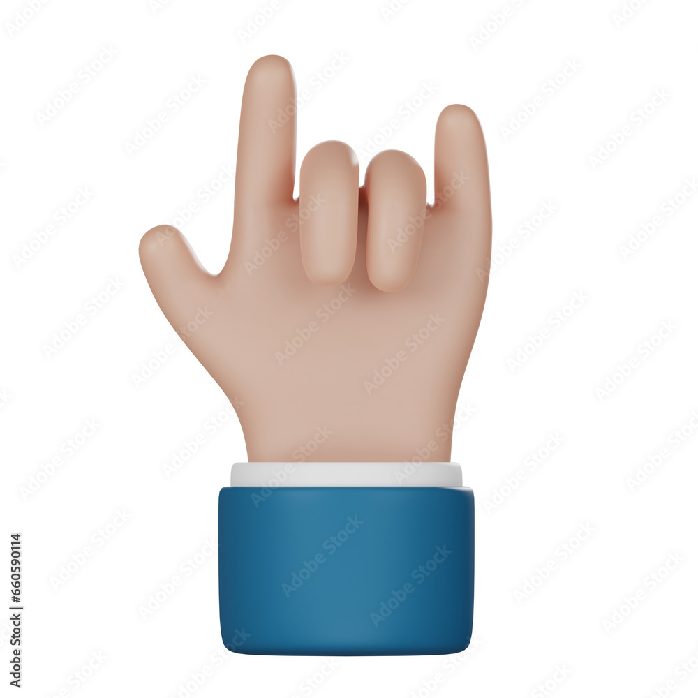Cartoon hand making I love you gesture isolated on white background Cartoon hand making I love you gesture isolated on white background