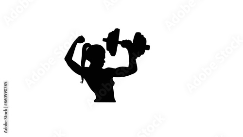 silhouette fitness femme avec haltère 