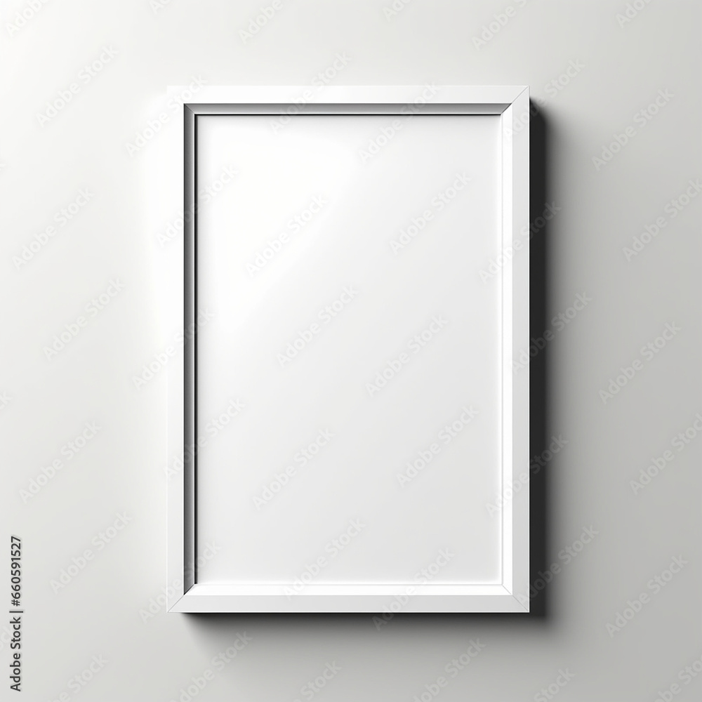 a realistic blank photo frame hanging on a wall created with Generative Ai a realistic blank photo frame hanging on a wall created with Generative Ai