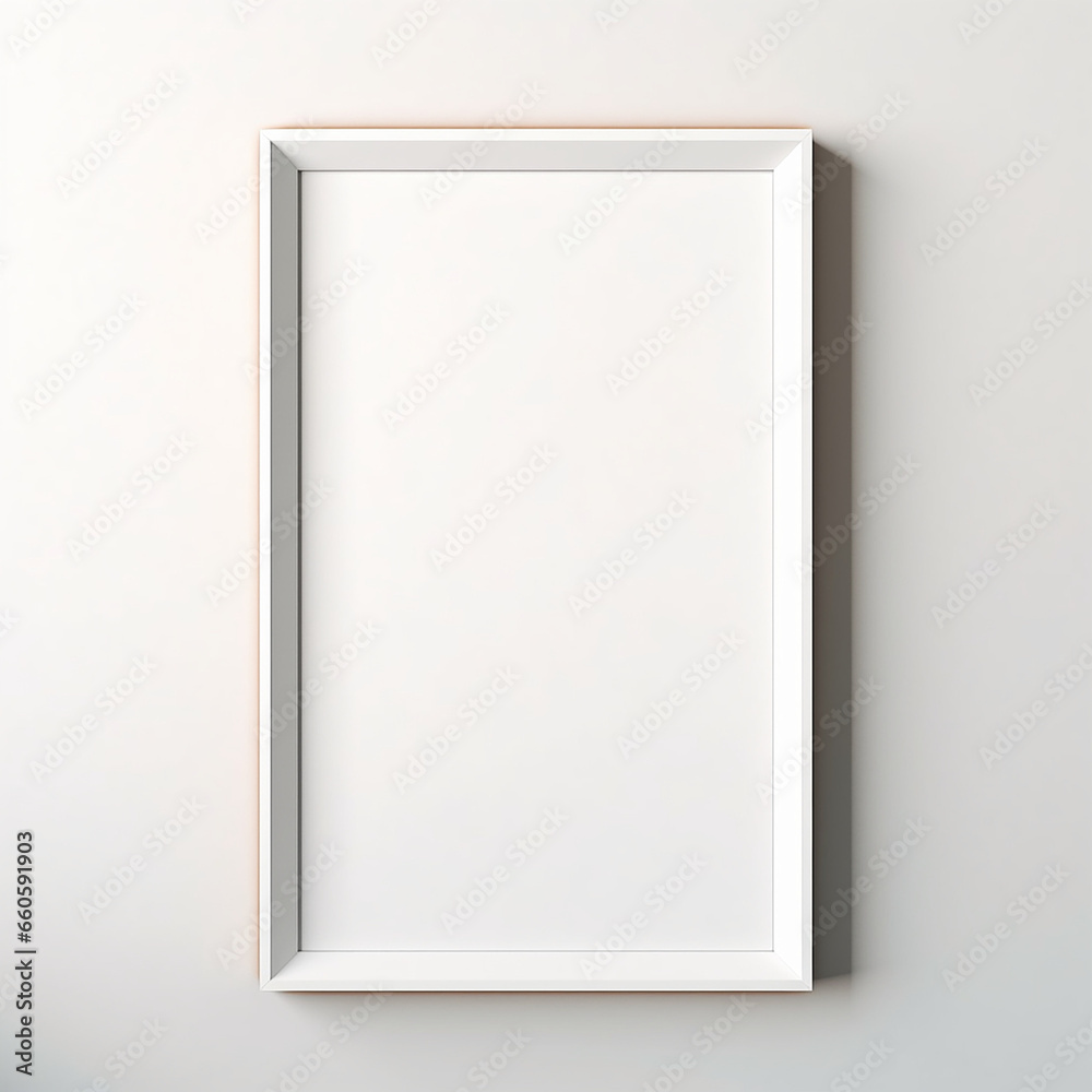 a realistic blank photo frame hanging on a wall created with Generative Ai a realistic blank photo frame hanging on a wall created with Generative Ai